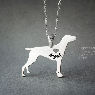Personalised German Shorthaired Pointer Name Necklace - Dog Breed Jewellery