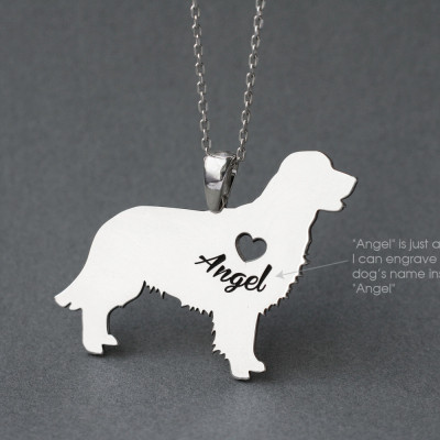 Personalised Golden Retriever Name Necklace - Dog Breed Jewellery - Unique Dog Necklace Gift