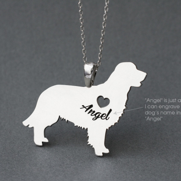 Personalised Golden Retriever Name Necklace - Dog Breed Jewellery - Unique Dog Necklace Gift