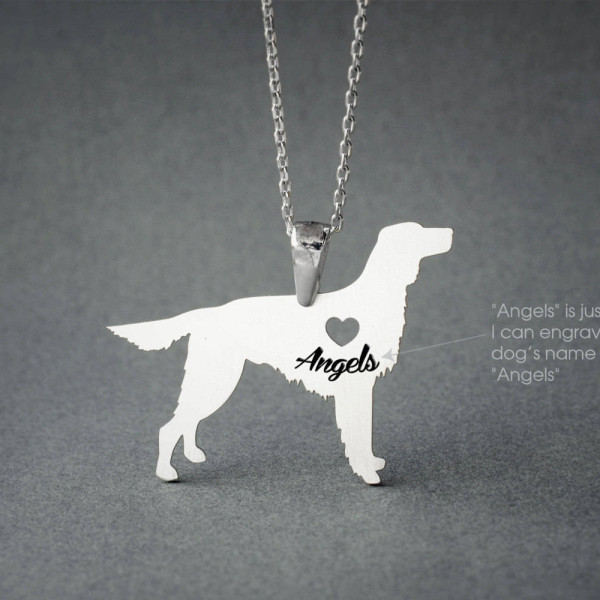 Personalised Dog Breed Necklace featuring Irish, English and Gordon Setter Names - Perfect Pet Gift Idea!