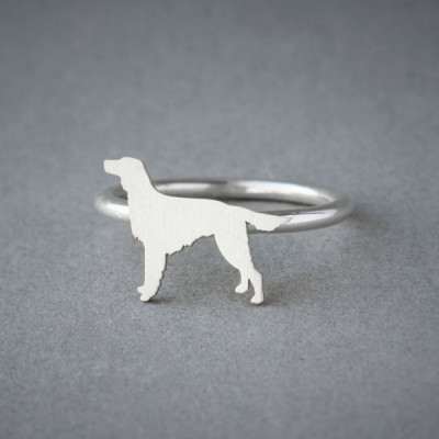 Silver Dog Breed Ring - Irish Setter, Gold Plated or Rose Plated