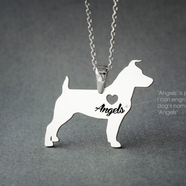 Personalised Dog Breed Jack Russell Terrier Name Necklace