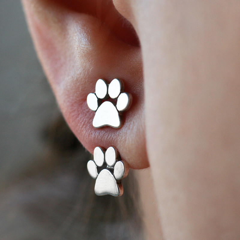 Paw Earrings for dog and cat lovers  Freckle Face Jewellery