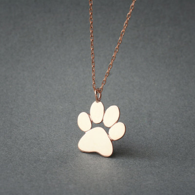 Paw Print Necklace - Small Dog/Cat Charm - Paw Design - Silver Jewellery Gift - Perfect for Pet Lovers