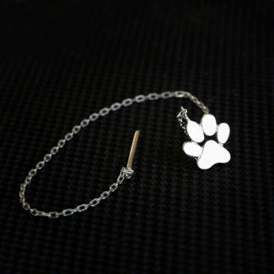 Stylish Chain Paw Earrings - Silver, Gold, Rose Plated