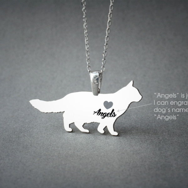 Personalised Cat Name Necklace Jewellery - Customised Necklace for Your Favourite Cat Breed