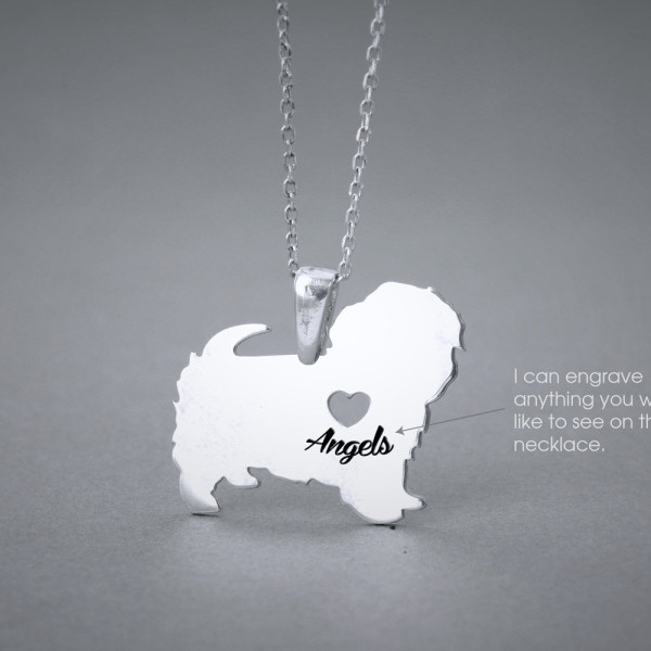 Personalised Maltese Name Necklace - Dog Breed Jewellery - Custom Pet Jewellery