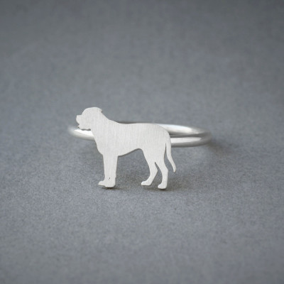 Silver Dog Breed Ring for English Mastiffs - Gold/Rose Plated