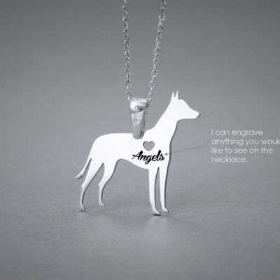 Personalised Xoloitzcuintli Dog Name Necklace - Custom Mexican Hairless Jewellery - Dog Breed Inscription Pendant