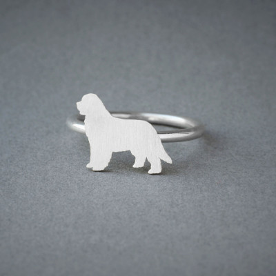 NEWFOUNDLAND Dog RING / Newfoundland Dog Ring / Silver Dog Ring / Dog Breed Ring / Silver, Gold Plated or Rose Plated.
