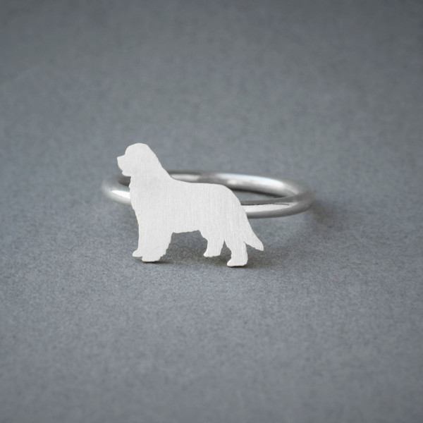 Dog Breed Rings: Silver, Gold, and Rose Plated Newfoundland Dog Jewellery