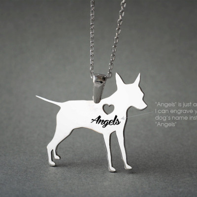 Personalised Dog Breed Necklace - Customised Pinscher Name Pendant - Dog Jewellery Gift Idea