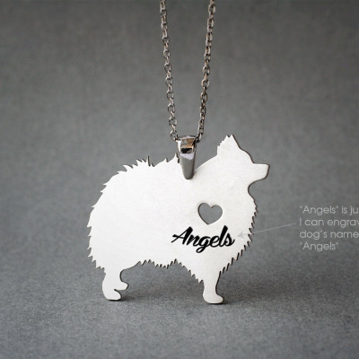 Personalised Pomeranian Name Dog Breed Necklace - Custom Jewellery Gift