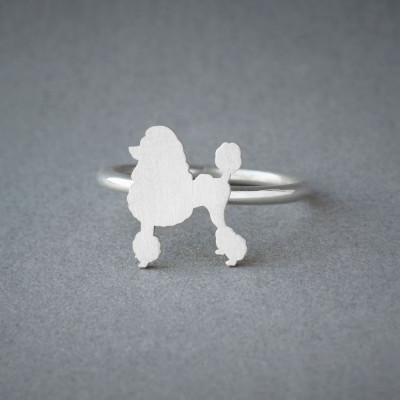 Cute Poodle Dog Breed Ring - Silver, Gold, Rose Plated