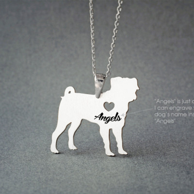 Personalised PUG Dog Breed Necklace - Custom Jewellery Gift