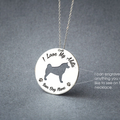 Personalised Bull Terrier Necklace - Circle Shape, Dog Breed, Silver, Gold or Rose Plated