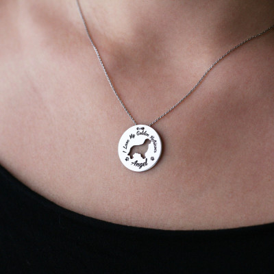 Custom Animal Necklace - DISK LONGHAIRED CAT Design - Silver, Gold, or Rose Plated