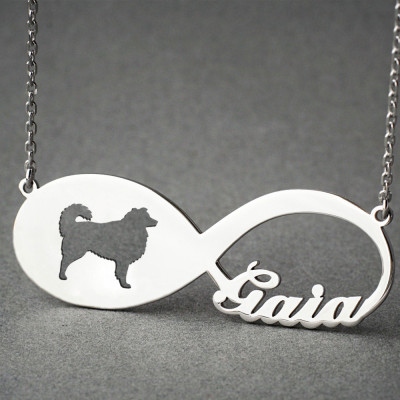 Custom Engraved Personalised Australian Shepherd Dog Name Necklace - Puppy Jewellery