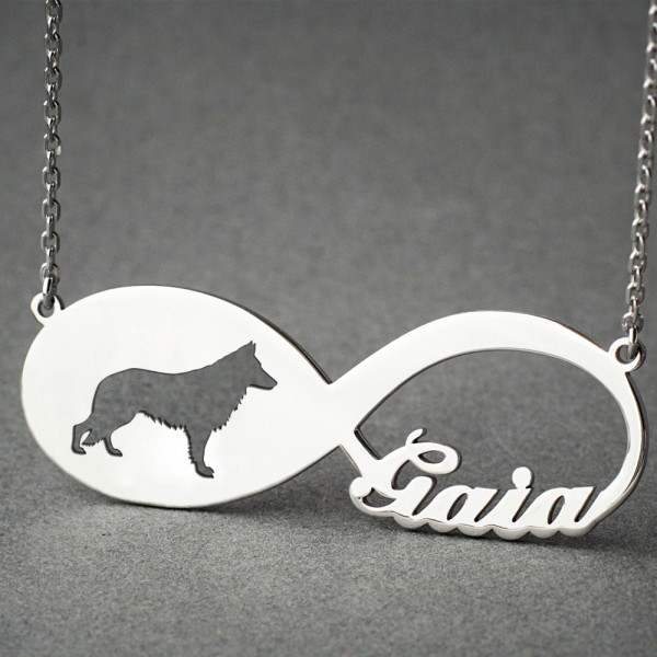 Custom Engraved German Shepherd Dog Name Necklace