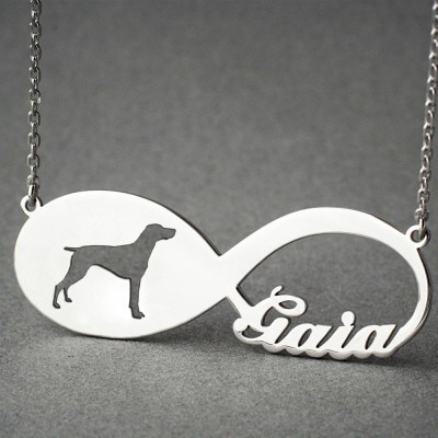 Personalised German Shorthair Pointer Necklace with Name - Memorial Dog Jewellery