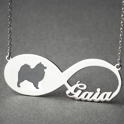 Personalised INFINITY SAMOYED Necklace - Samoyed necklace - Name Necklace - Memorial Necklace - Puppy - Dog Necklaces