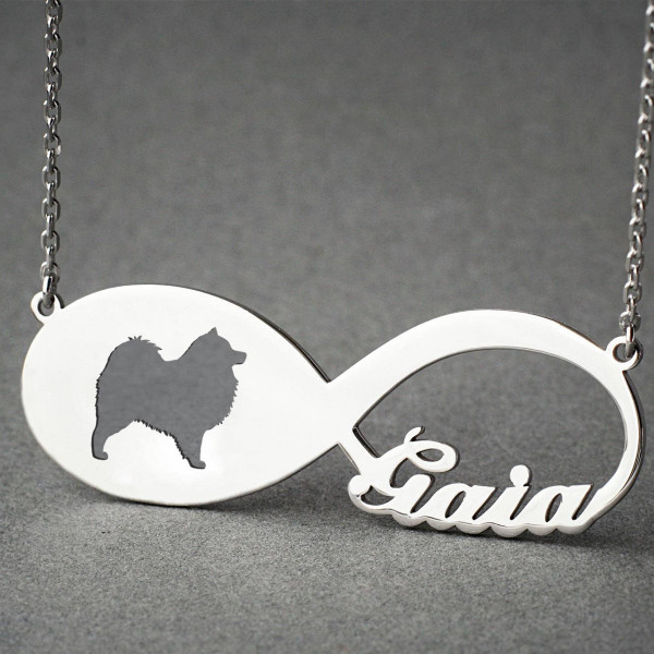 Customised Samoyed Dog Name Memorial Necklace - Personalised Pendant Jewellery