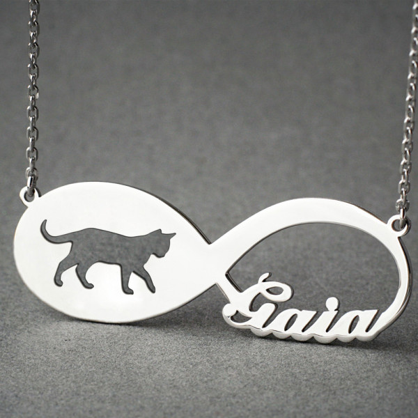 Custom Engraved Short Hair Cat Name Necklace - Memorial Jewellery for Your Puppy or Cat