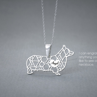 Personalised Corgi Name Jewellery - Custom Dog Breed Necklace