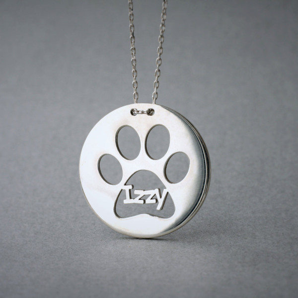 Customisable Paw Print Necklace - Silver, Gold & Rose Gold Options