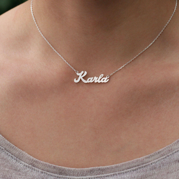 Personalised Custom Name Jewellery Necklace - Handwriting Engraved Wedding Gift for Her