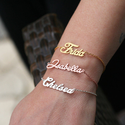 Unique Personalised Old English Font Bracelet - Custom Name Jewellery - Perfect Wedding Gift for Her
