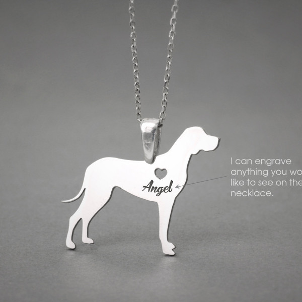 Personalised Redbone Coonhound Name Necklace - Custom Jewellery for Dog Breed Lovers
