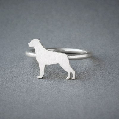ROTTWEILER RING / Rottweiler Ring / Silver Dog Ring / Dog Breed Ring / Silver, Gold Plated or Rose Plated.