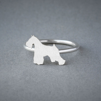Unique Schnauzer Ring in Silver, Gold or Rose Plating - Dog Breed Jewellery