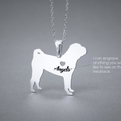 Personalised Shar-Pei Name Jewellery Dog Breed Necklace