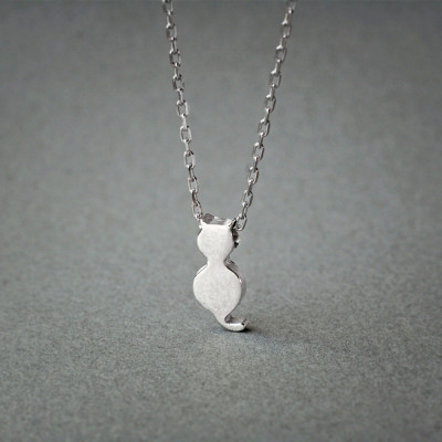 Silver, Gold or Rose Plated Cat Charm Necklace: Handmade Jewellery for Cat Lovers