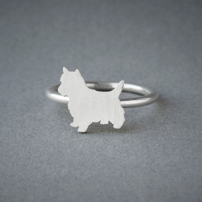 Dog Breed Ring - Yorkshire Terrier Design - Silver, Gold & Rose Plated