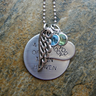 Handmade Personalised Necklace with Heart Design - Gift Ideas for Bereavement and Memorials - For Her Grief of Loved One