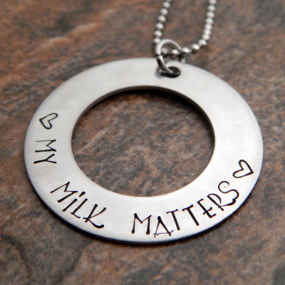 Personalised Breastfeeding Milestone Necklace - Track Nursing Journey with My Milk Matters - Handcrafted Christmas Gift