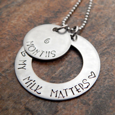 Personalised Breastfeeding Milestone Necklace - Track Nursing Journey with My Milk Matters - Handcrafted Christmas Gift