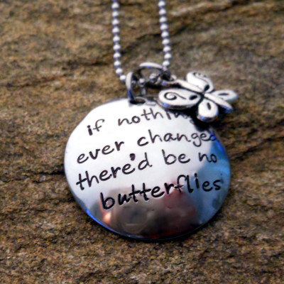 Personalised Quote Butterfly Charm Necklace - Perfect Birthday, Christmas, or Graduation Gift for Her