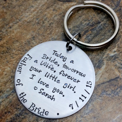 Personalised Father of the Bride Keychain Gift - Perfect Wedding Day Present for Dad"