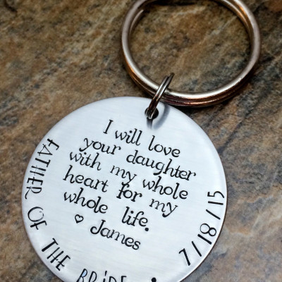 Personalised Father-In-Law Wedding Gift Keychain Set - Future Father of the Groom & Bride - Perfect for Wedding Day