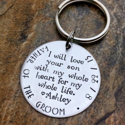Personalised Father-In-Law Wedding Gift Keychain Set - Future Father of the Groom & Bride - Perfect for Wedding Day