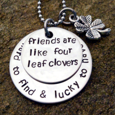 Hand Stamped Best Friend Necklace - Friendship Jewellery for Her - Birthday Gift Idea