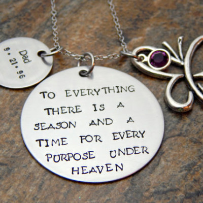 Custom Remembrance Necklace - Personalised Butterfly Infant/Parent Loss Memorial Jewellery