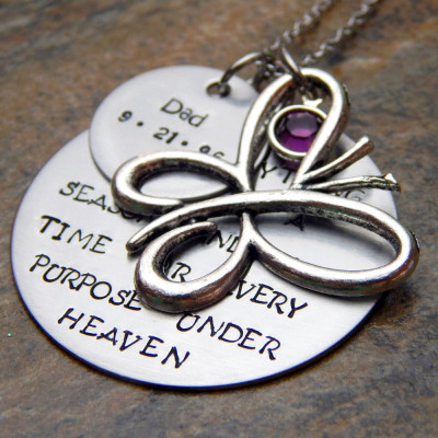 Custom Remembrance Necklace - Personalised Butterfly Infant/Parent Loss Memorial Jewellery