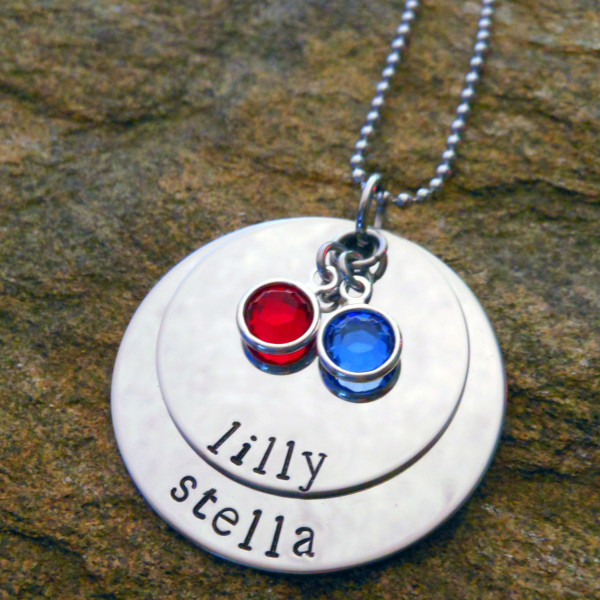 Custom Mother's Personalised Birthstone Name Necklace Gift for Mom, Grandma, Kids