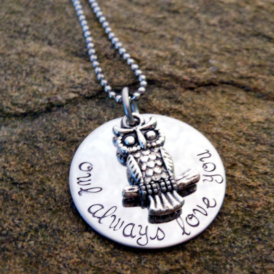 Personalised Jewellery - Owl Always Love You - Hand Stamped Gift for Her - Birthday, Graduation, Christmas - Perfect for Owl Lovers