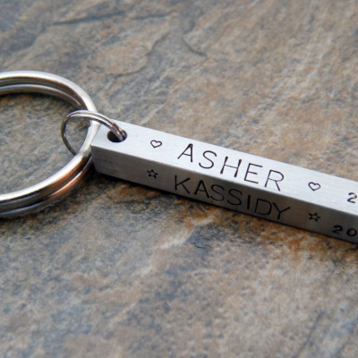 Personalised Engraved Bar Keychain - Custom Keyring - Christmas Gift for Dad - Anniversary Present for Husband - Birthday Gift Ideas for Him